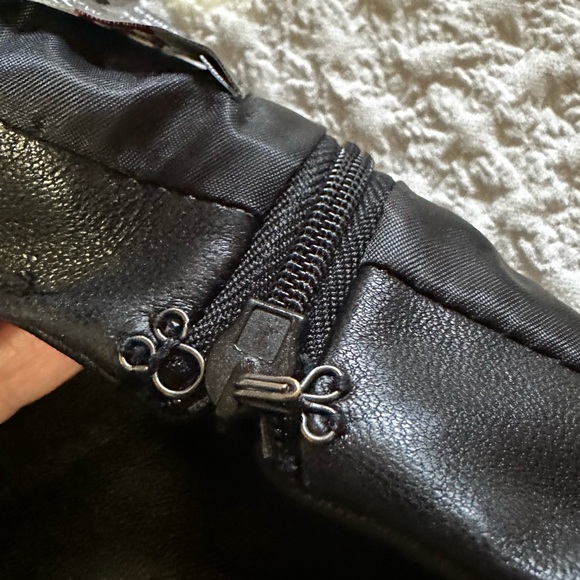 Genuine Leather - studded - zip back - soft leather  Neiman Marcus - Picture 3 of 8